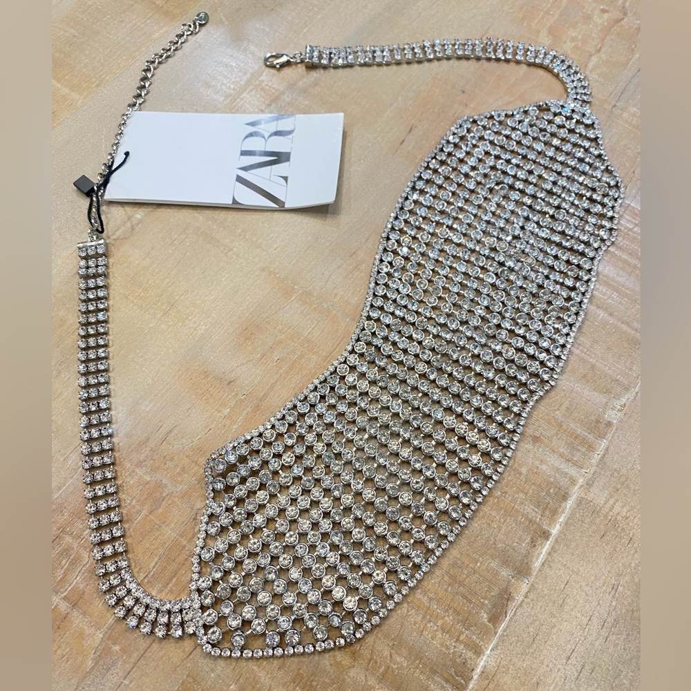 Zara rhinestone jewel shiny bling belt Nwt
